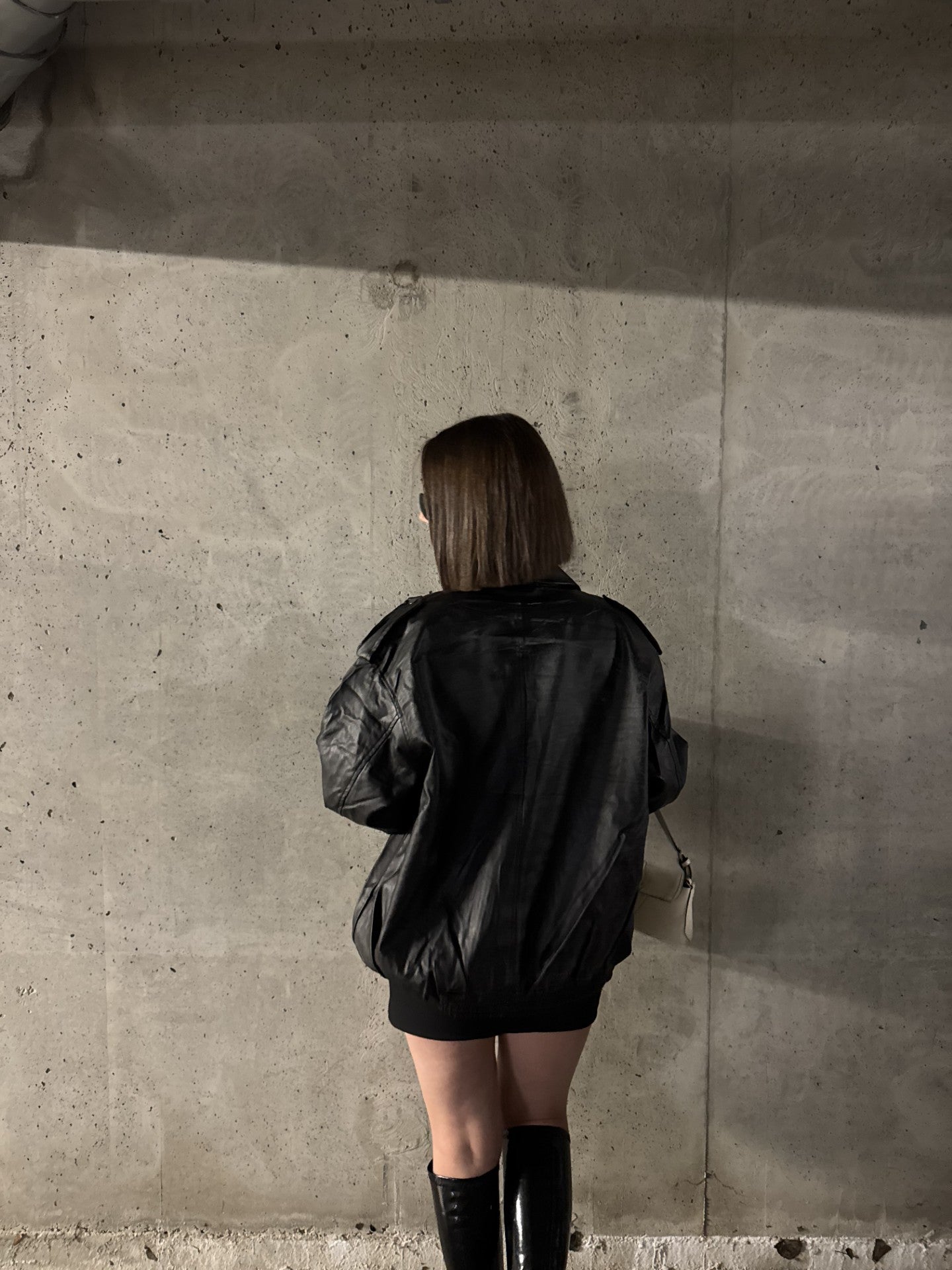 Bomber en simili-cuir
